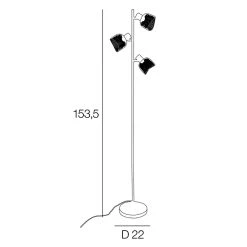 Corep Lampadaire 3 Lumières En Métal H153.5cm Blanc - Ottawa -Market Set Shop 631605 FRN04 WEB