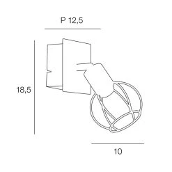 Corep Spot En Métal H18.5cm Noir - Owen -Market Set Shop 631606 FRN04 WEB