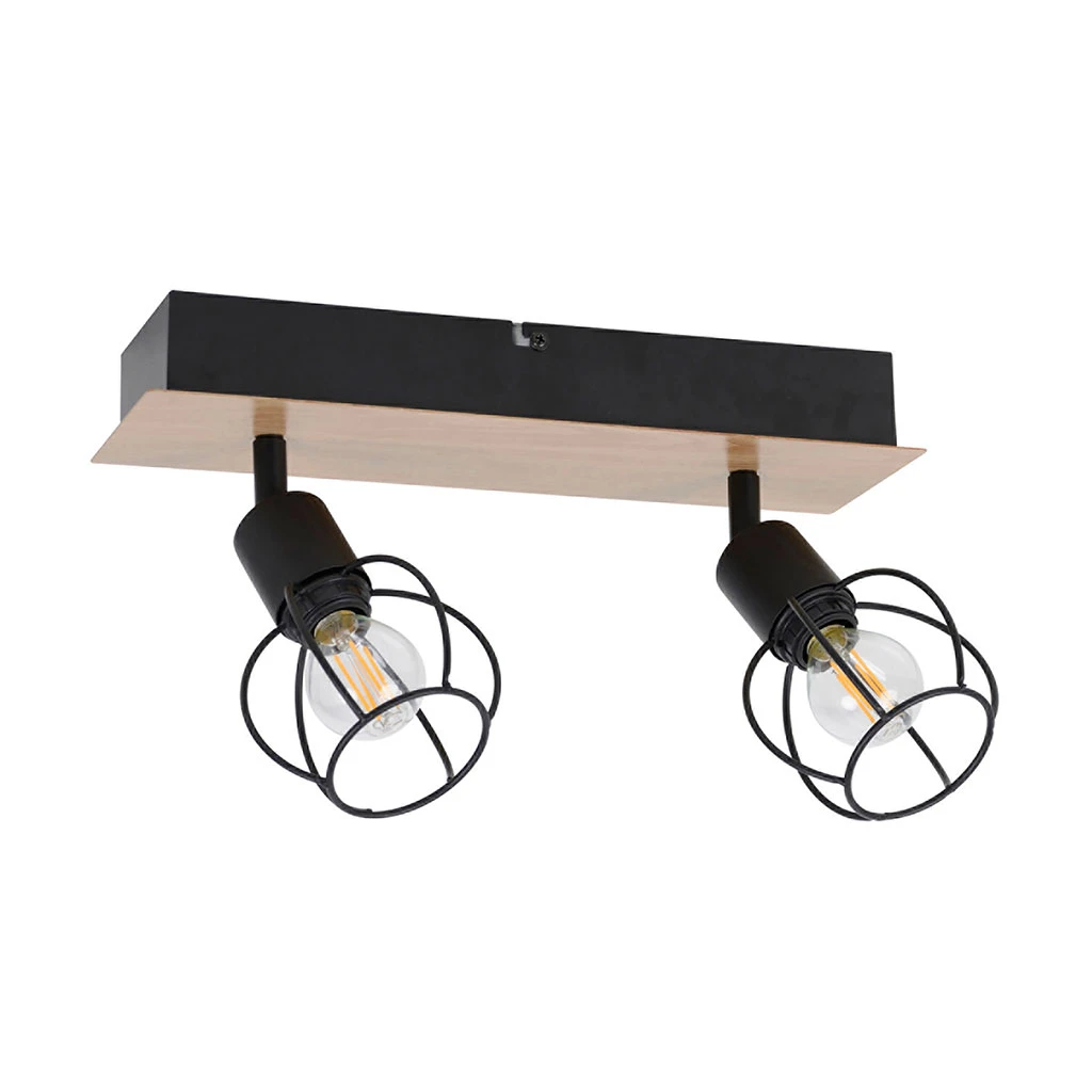 Corep Spot 2 Lumières En Métal L32cm Noir Et Naturel - Owen 1 Corep Spot 2 Lumières En Métal L32cm Noir Et Naturel - Owen