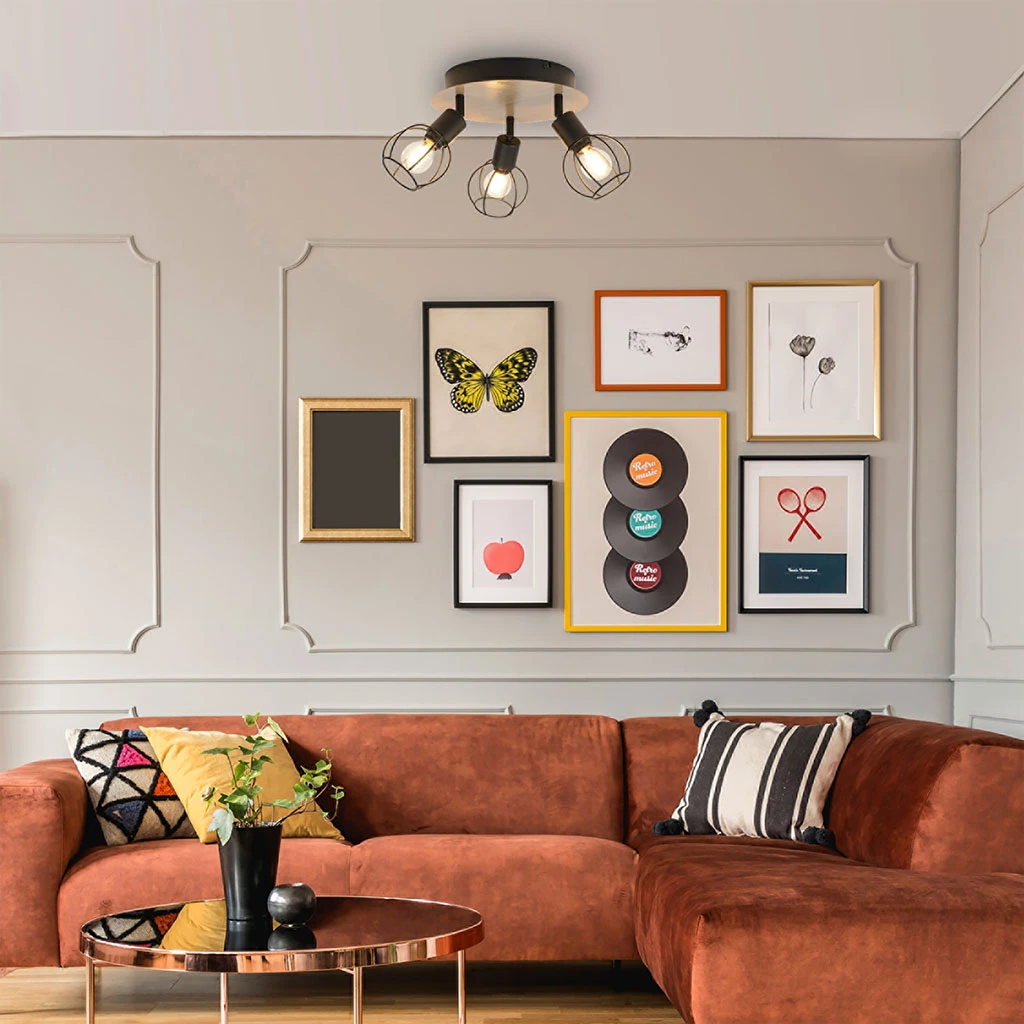 Corep Spot 3 Lumières En Métal D24cm Noir Et Naturel - Owen 3 Corep Spot 3 Lumières En Métal D24cm Noir Et Naturel - Owen – Image 3