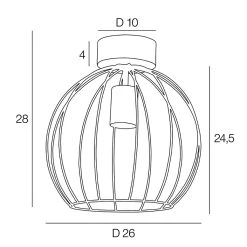 Corep Plafonnier En Métal D25cm Naturel - Owen -Market Set Shop 631615 FRN04 WEB