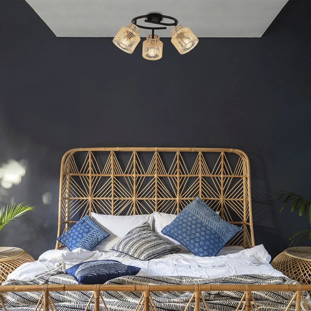 Corep Spot 3 Lumières En Métal Et Cordelette D47cm Naturel - Cancun 3 Corep Spot 3 Lumières En Métal Et Cordelette D47cm Naturel - Cancun – Image 3