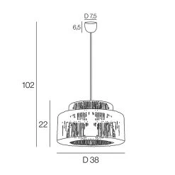 Corep Suspension En Métal Et Cordelette Tressé D38cm Noir - Cancun -Market Set Shop 631624 FRN04 WEB