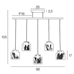Corep Suspension 5 Lumière En Métal Et Cordelette Tressé L198cm Naturel - Cancun -Market Set Shop 631630 FRN04 WEB