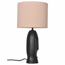 Opjet Lampe En Céramique H45.5cm Noir - Visage -Market Set Shop 631955 FRN02 WEB