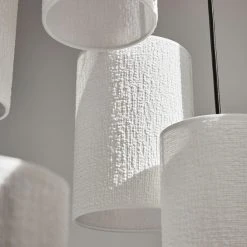 Market Set Suspension Grappe 16 Lumieres En Tissu Bouclette H204cm Blanc - Cosiness -Market Set Shop 632111 FRN05 WEB