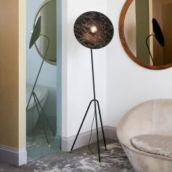 Market Set Lampadaire En Métal Et Tissu H180cm Kumo Noir - Gatsby -Market Set Shop 632166 FRN04 WEB