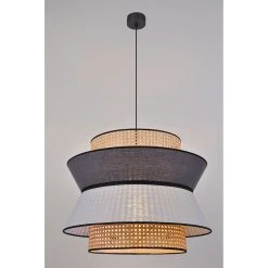 Market Set Suspension XL Cannage D58cm Gris Clair Anthracite - Singapour -Market Set Shop 64faa 628658 frn02 web