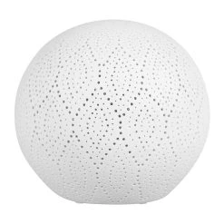 SEMA DESIGN Lampe Boule Dentelle Blanche En Porcelaine
