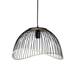 SEMA DESIGN Suspension En Fer Et Rotin H25cm Noir - Filen