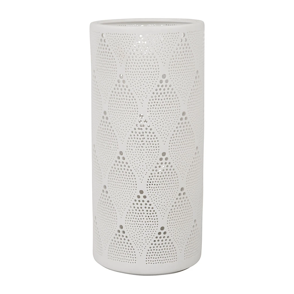 SEMA DESIGN Lampe Cylindre Crochet Blanc En Porcelaine 1 SEMA DESIGN Lampe Cylindre Crochet Blanc En Porcelaine