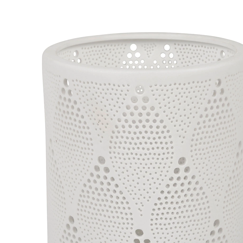 SEMA DESIGN Lampe Cylindre Crochet Blanc En Porcelaine 2 SEMA DESIGN Lampe Cylindre Crochet Blanc En Porcelaine – Image 2