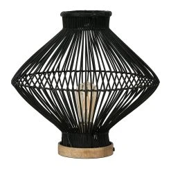 SEMA DESIGN Lampe En Fer Et Rotin D40cm Noir - Brasil -Market Set Shop 73237 DET02 WEB