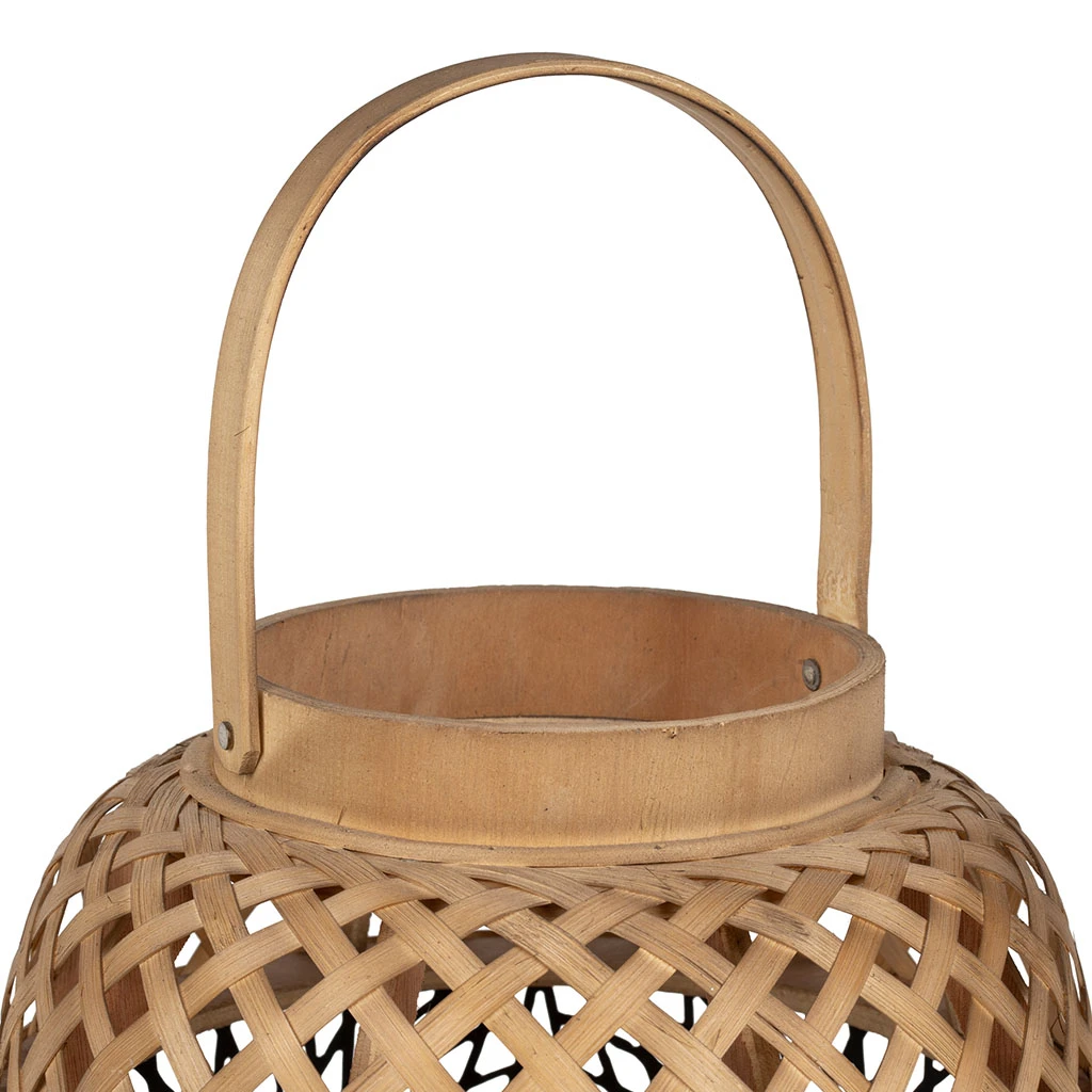 SEMA DESIGN Lampe Lanterne En Bambou Et Fer H36.5cm Noir Et Nature - Rosalie 2 SEMA DESIGN Lampe Lanterne En Bambou Et Fer H36.5cm Noir Et Nature - Rosalie – Image 2