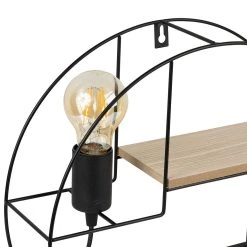 SEMA DESIGN Applique Avec étagère Ronde Shima Noir En Fer -Market Set Shop 74050 DET02 WEB