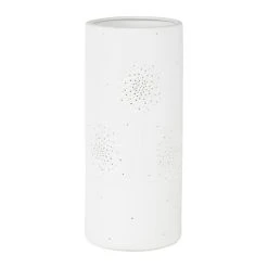 SEMA DESIGN Lampe Cylindre Fleur Blanc H24cm