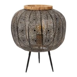 SEMA DESIGN Lampe Sur Pied En Fer H38.5cm Noir Et Doré - Rosalie