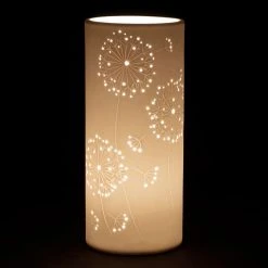 SEMA DESIGN Lampe Cylindre En Porcelaine H28cm Blanc - Fleur -Market Set Shop 74747 DET03 WEB