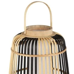 SEMA DESIGN Lampe Lanterne Sur Pied Cordey Naturel Noir D35cm -Market Set Shop 74868 DET02 WEB