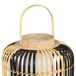 SEMA DESIGN Lampe Lanterne Sur Pied Cordey Naturel Noir D30cm -Market Set Shop 74869 DET02 WEB
