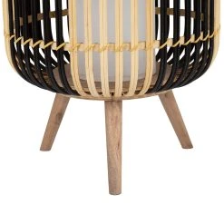 SEMA DESIGN Lampe Lanterne Sur Pied Cordey Naturel Noir D30cm -Market Set Shop 74869 DET03 WEB