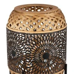 SEMA DESIGN Lampe Sur Pied Fer Et Bambou H59cm Noir Et Doré - Rosalie -Market Set Shop 74976 DET02 WEB