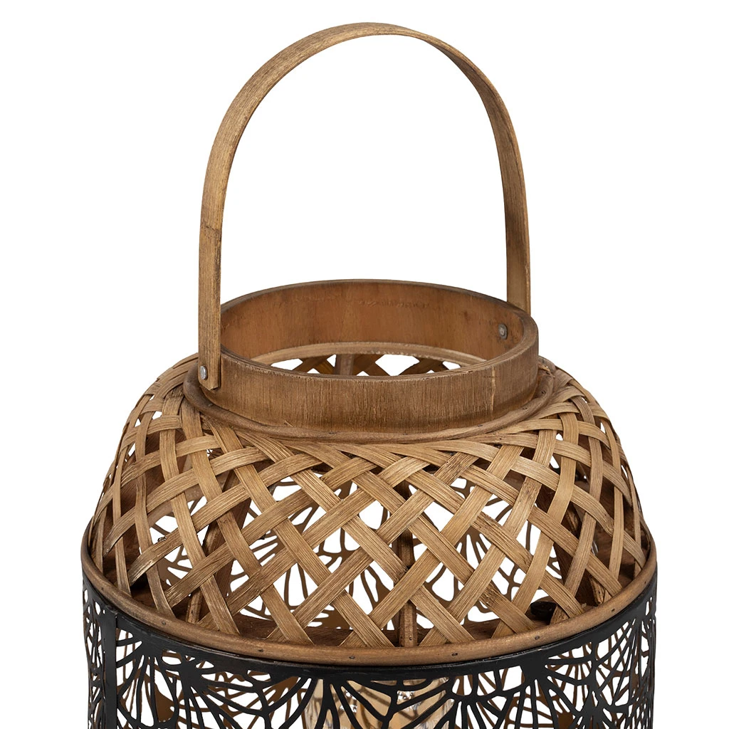 SEMA DESIGN Lampe Lanterne En Fer Et Bambou H36.5cm Noir Et Doré - Flaural 2 SEMA DESIGN Lampe Lanterne En Fer Et Bambou H36.5cm Noir Et Doré - Flaural – Image 2