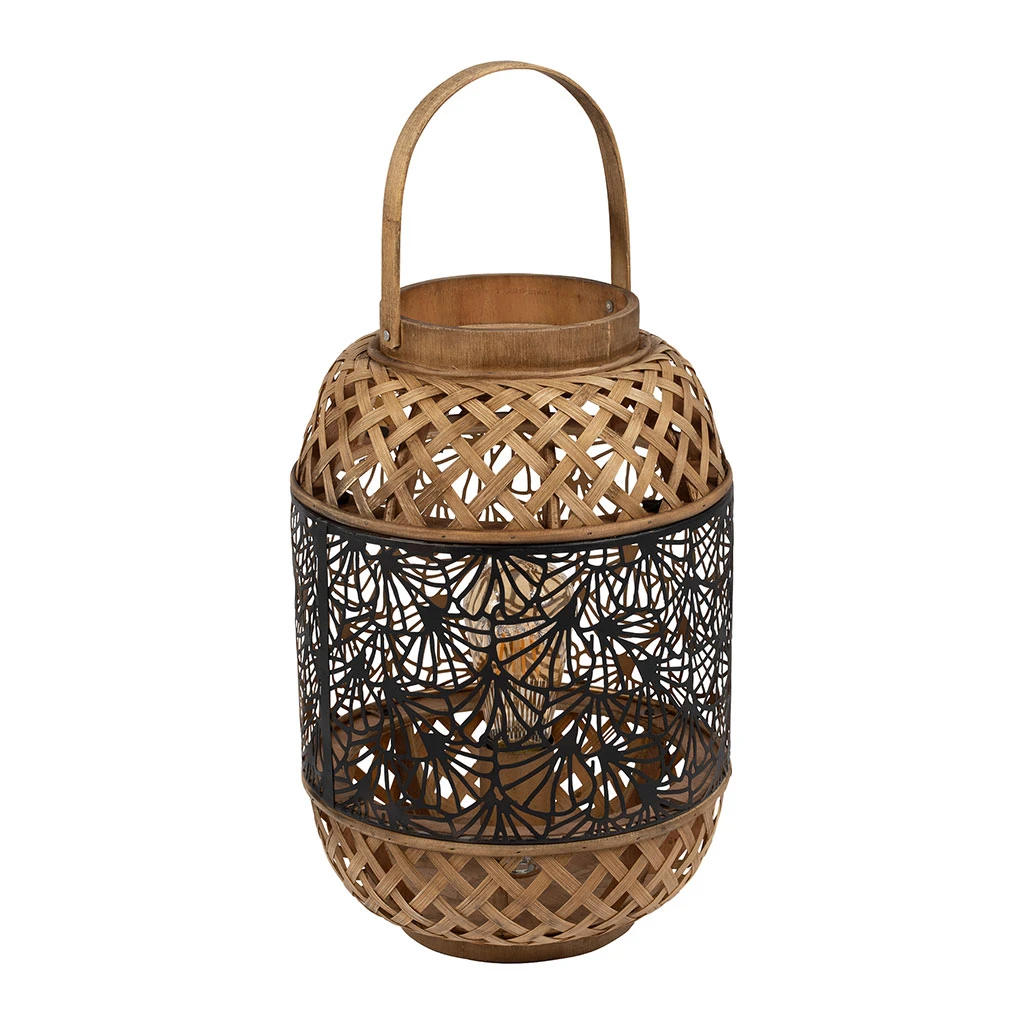 SEMA DESIGN Lampe Lanterne En Fer Et Bambou H36.5cm Noir Et Doré - Flaural 4 SEMA DESIGN Lampe Lanterne En Fer Et Bambou H36.5cm Noir Et Doré - Flaural – Image 4