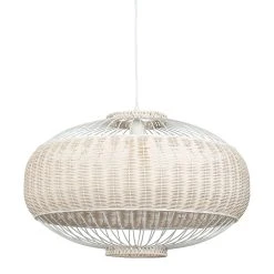 SEMA DESIGN Suspension En Rotin Et Fer D55.5cm Naturel Et Blanc - Filen