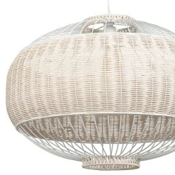 SEMA DESIGN Suspension En Rotin Et Fer D55.5cm Naturel Et Blanc - Filen -Market Set Shop 75016 DET02 WEB