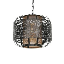 SEMA DESIGN Suspension En Fer D30.5cm Noir Et Doré - Rosalie