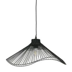 SEMA DESIGN Suspension En Rotin Et Fer D50cm Noir - Ferline