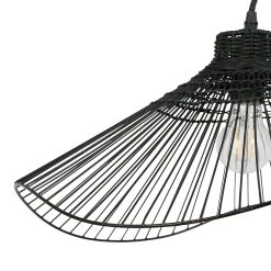 SEMA DESIGN Suspension En Rotin Et Fer D50cm Noir - Ferline -Market Set Shop 75841 DET02 WEB