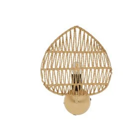SEMA DESIGN Applique Feuille Naturelle Avec Intérupteur H33cm Corde De Papier - Calyp