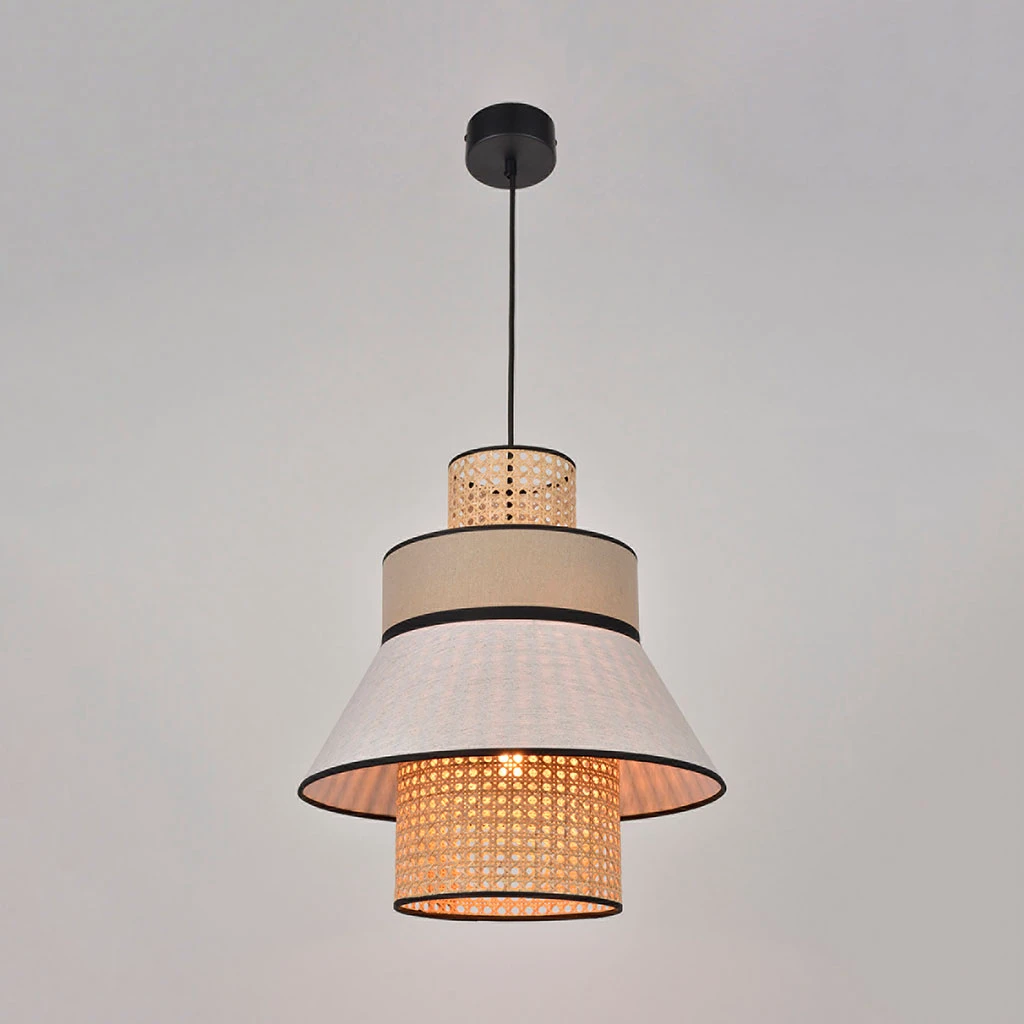 Market Set Suspension En Lin Lavé Et Cannage H44cm Nude - Singapour 3 Market Set Suspension En Lin Lavé Et Cannage H44cm Nude - Singapour – Image 3