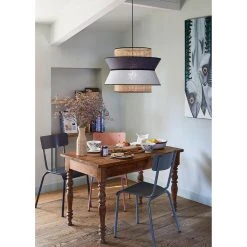 Market Set Suspension XL Cannage D58cm Gris Clair Anthracite - Singapour -Market Set Shop ee4aa 628658 frn04 web